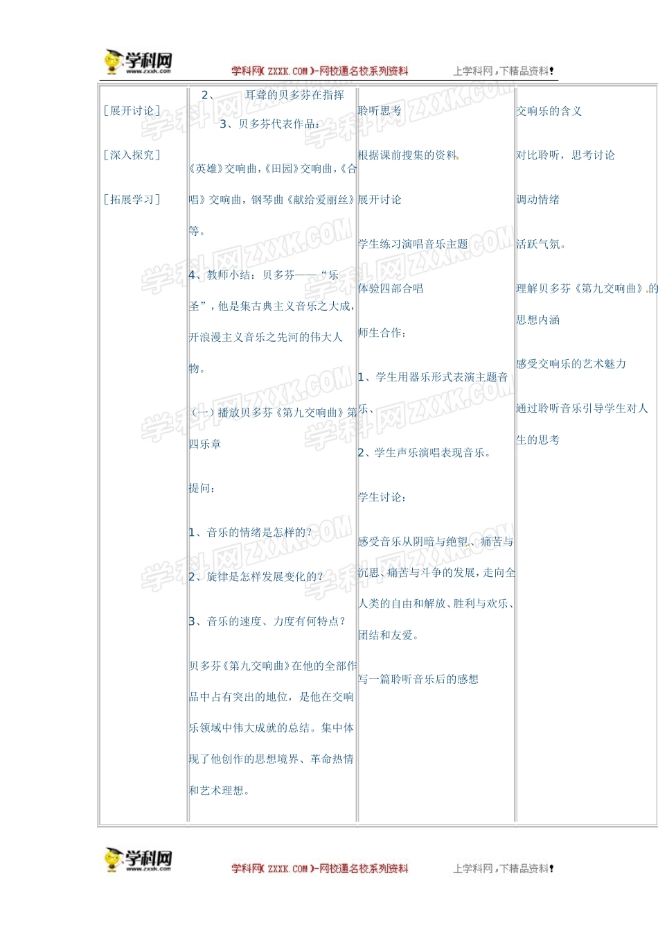 高中音乐《第八单元划时代的音乐大师》教学设计_第3页