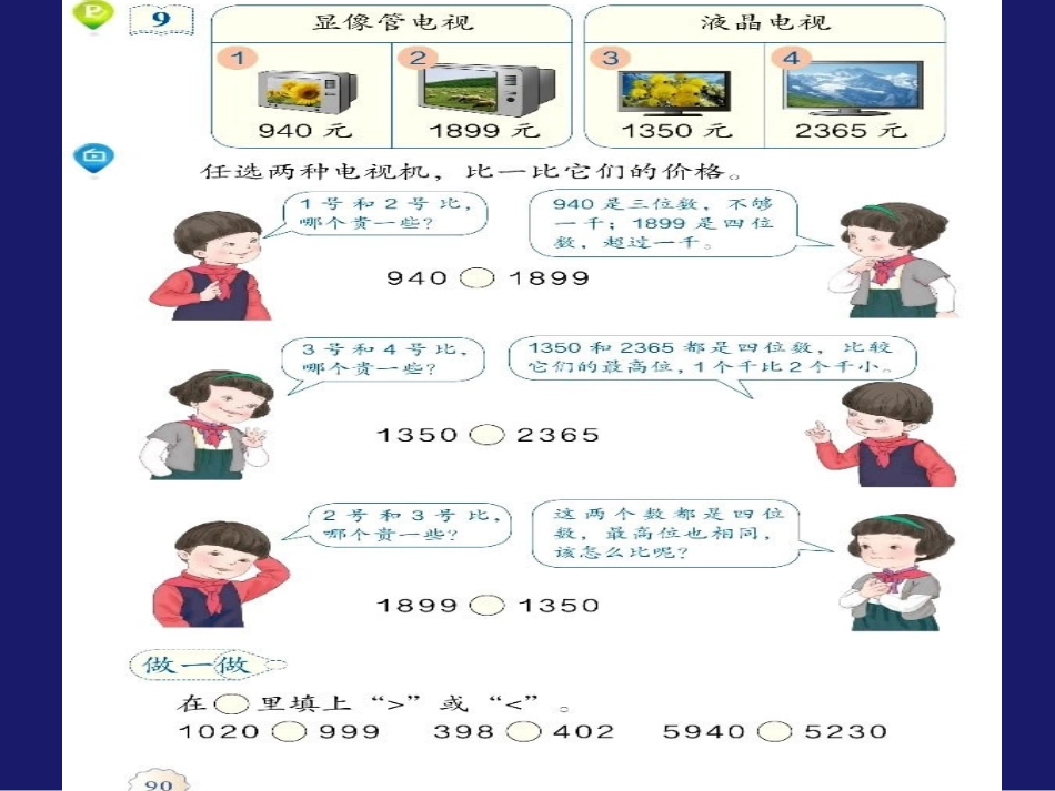 人教2011版小学数学三年级《小数的大小比较》课件_第2页