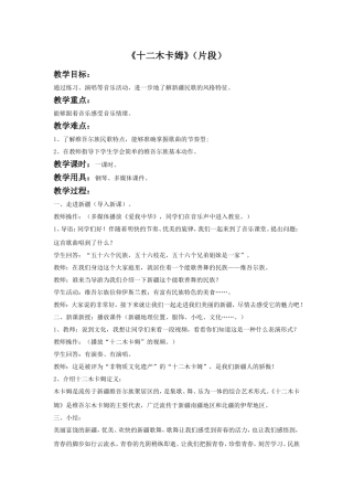 《十二木卡姆》(片段)教案