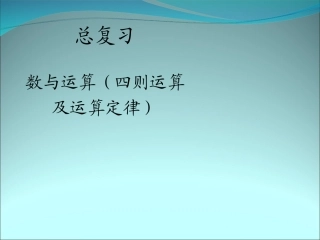 人教2011版小学数学四年级四则运算和运算定律