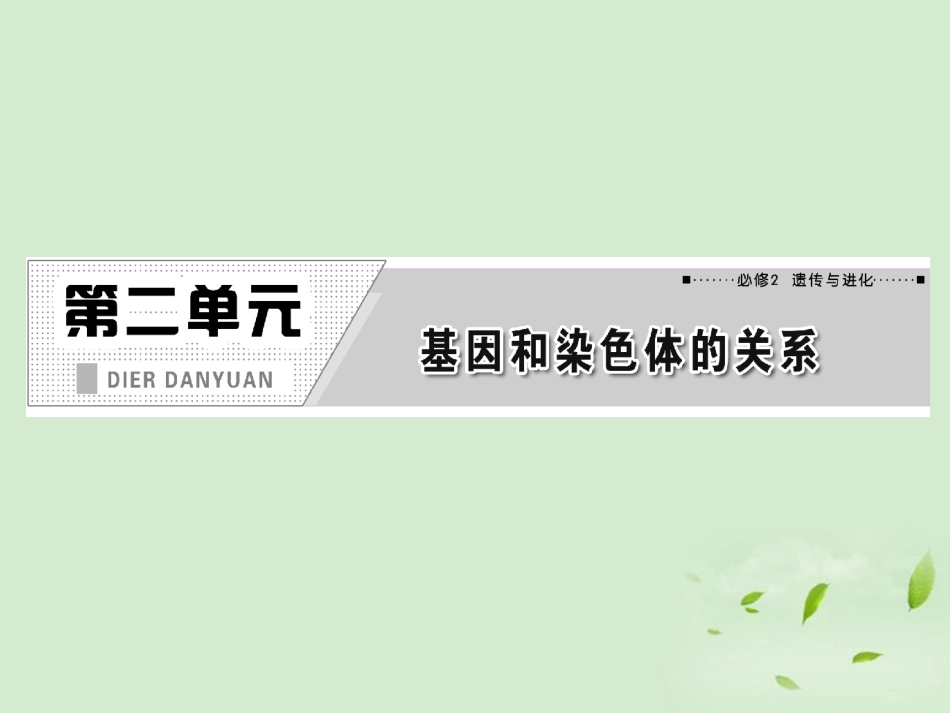 【三维设计】2013高中生物一轮复习-第二单元-第二讲-基因在染色体上与伴性遗传课件-新人教版必修2_第2页