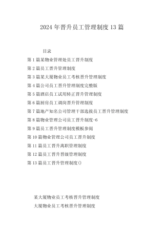 2024年晋升员工管理制度13 