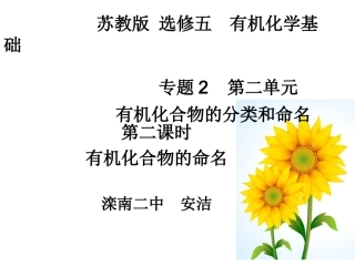 第二单元有机化合物的分类和命名-(2)