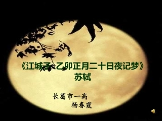 江城子乙卯正月二十日夜记梦