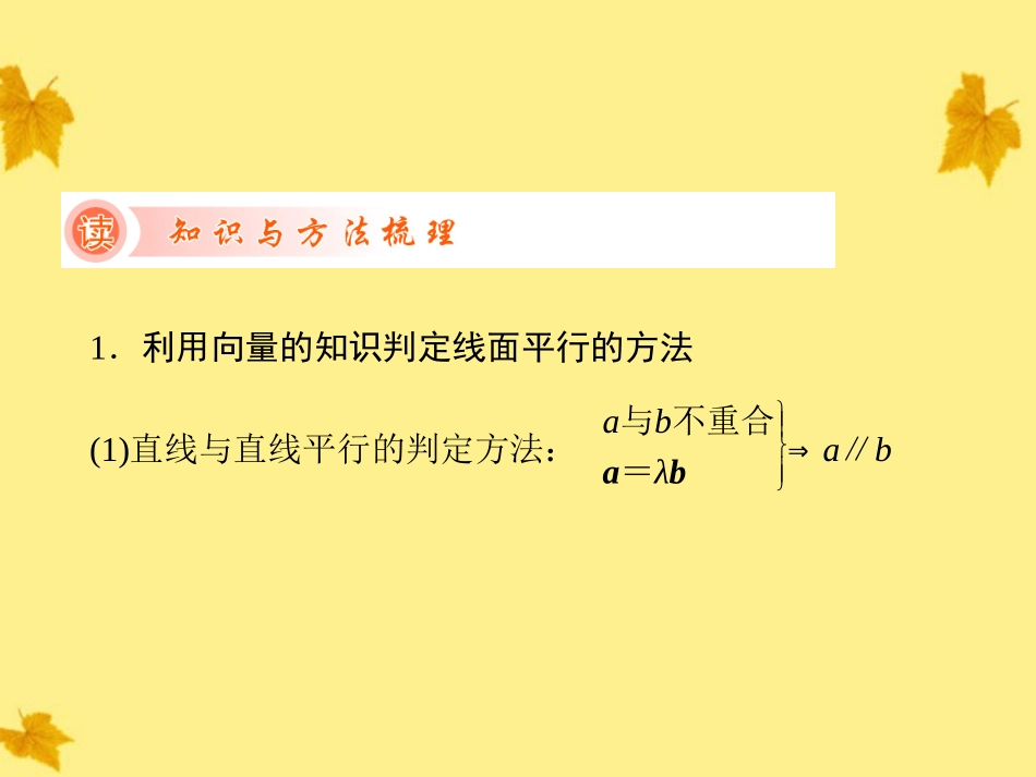 2012《新高考全案》高考数学-7-7空间向量的应用(Ⅰ)(理科)证明平行与垂直课件-人教版_第3页