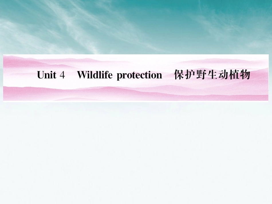 《金版新学案》安徽省2012高三英语一轮-2-4wildlife-protection课件-新人教版_第1页