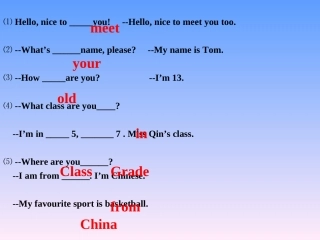 Unit2I'mWangLinglingandI'mthirteenyearsold.