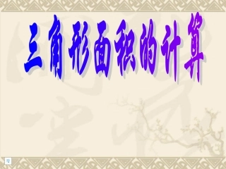 三角形面积的计算