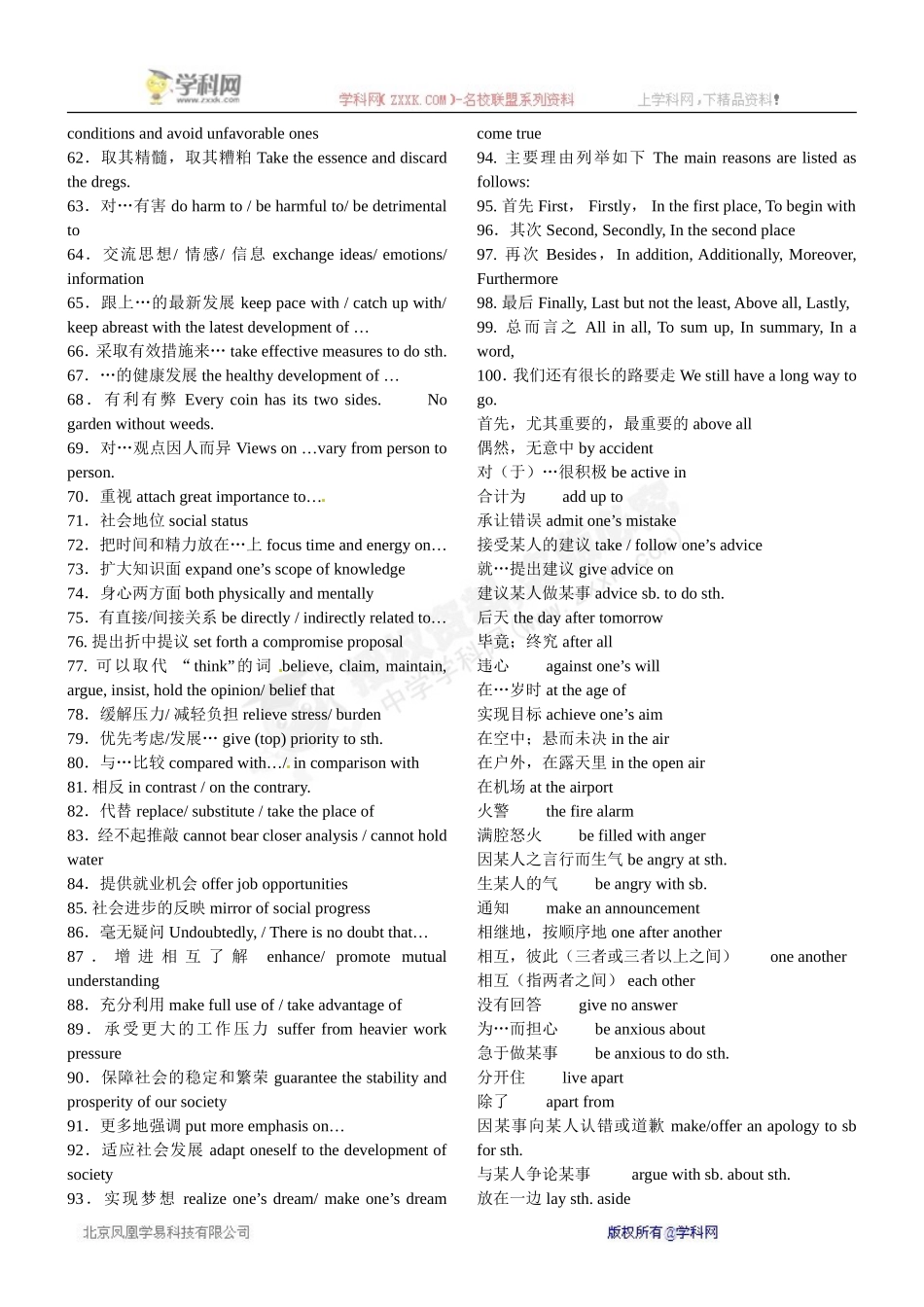 高考英语写作中使用频率较高的词语_第2页