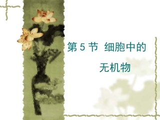 2.5-细胞中的无机物-课件-沈宏