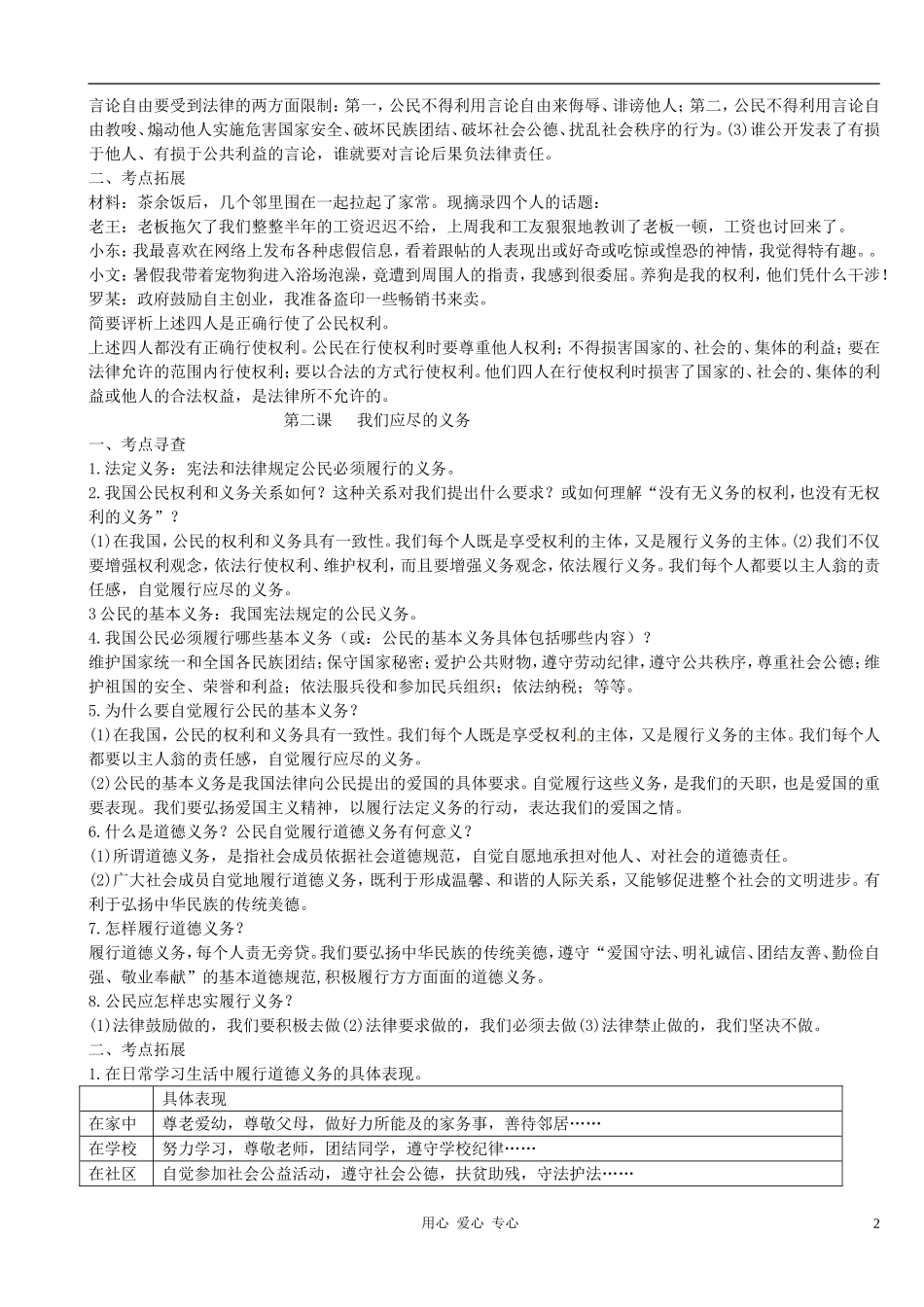 福建省宁化城东中学八年级政治下学期期末复习提纲_第2页