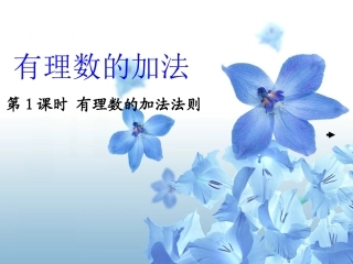 第1课时有理数的加法法则
