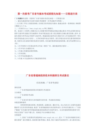 第一次报考广东省专插本考试流程先知道-日程表