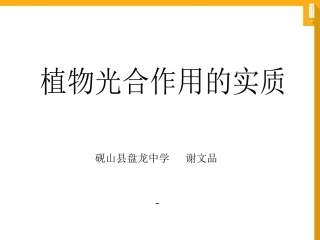 第三节植物光合作用的实质
