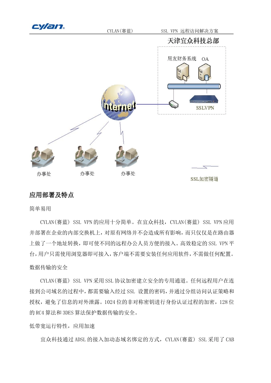 【解决方案】CYLAN-SSL-VPN远程访问解决方案_第2页