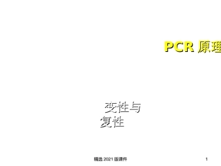 PCR技术原理完整