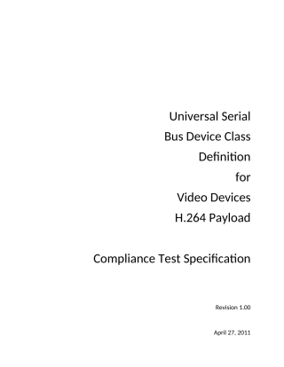 USB_Video_Payload_H 264_Compliance_1.0原版完整文件