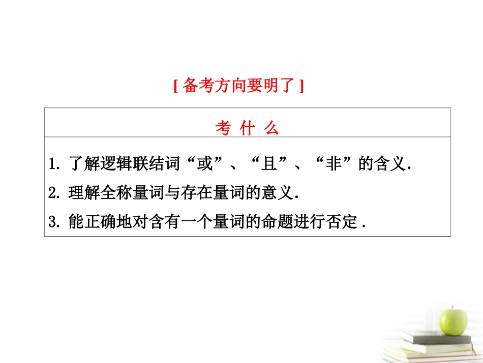 【三维设计】2013届高考数学-第1章第3节简单的逻辑联结词、全称量词与存在量词课件-新人教A版_第3页