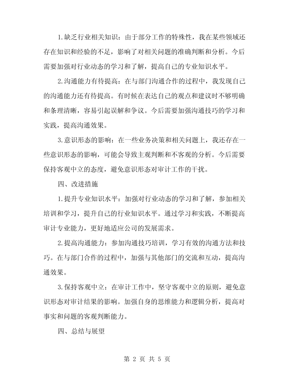 2024年审计人员个人年终工作总结范文(2)_第2页