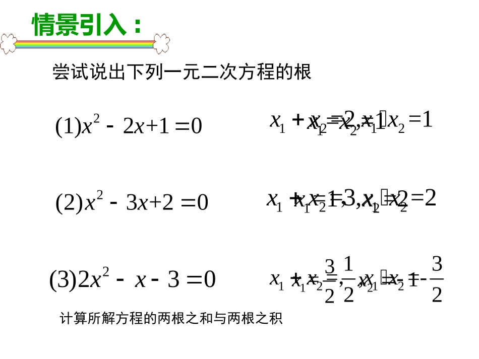 1.3一元二次方程的根与系数的关系_第2页