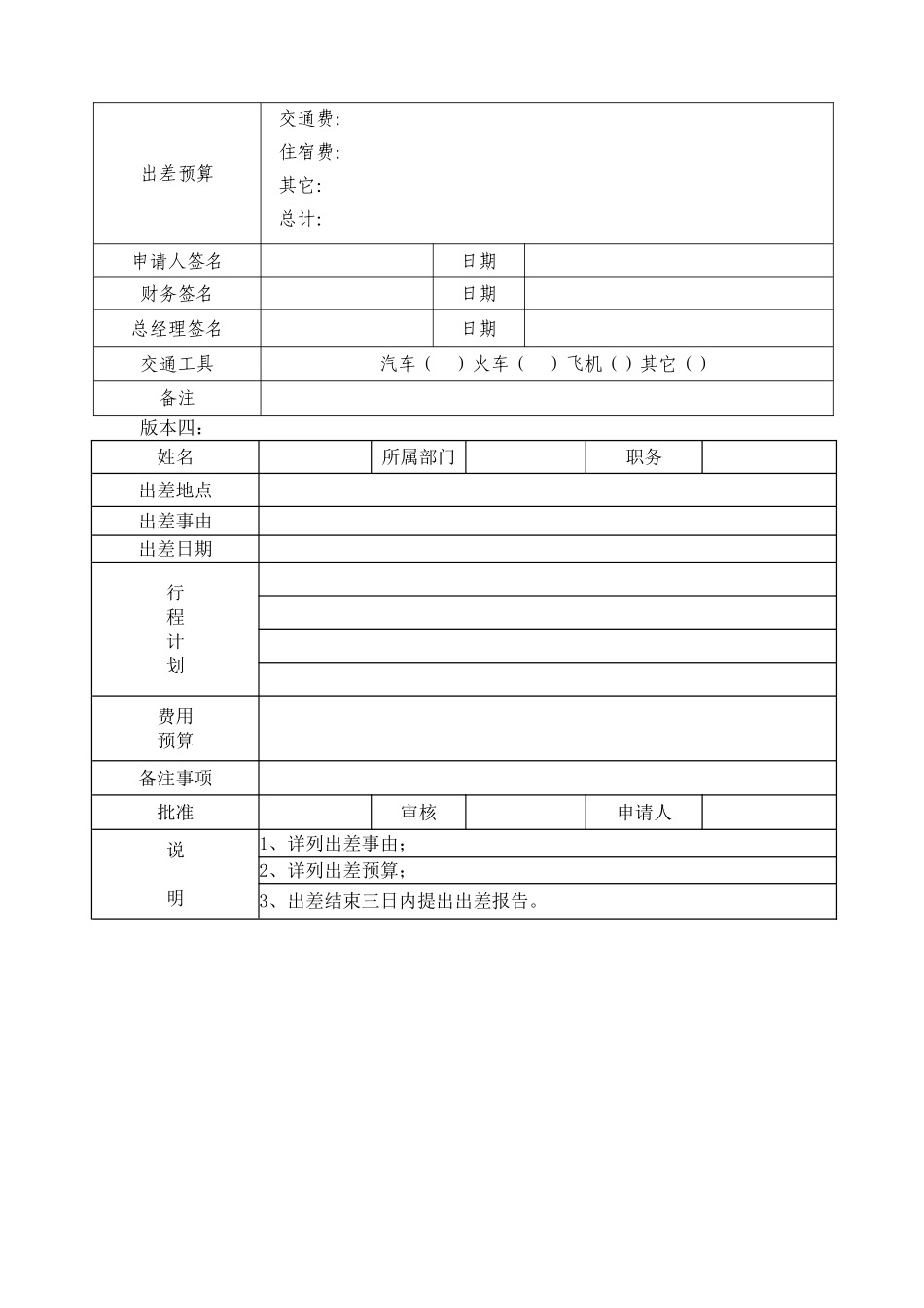 出差申请表范本_第2页