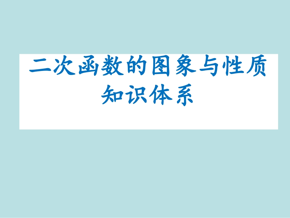 二次函数的图像与性质知识体系_第1页