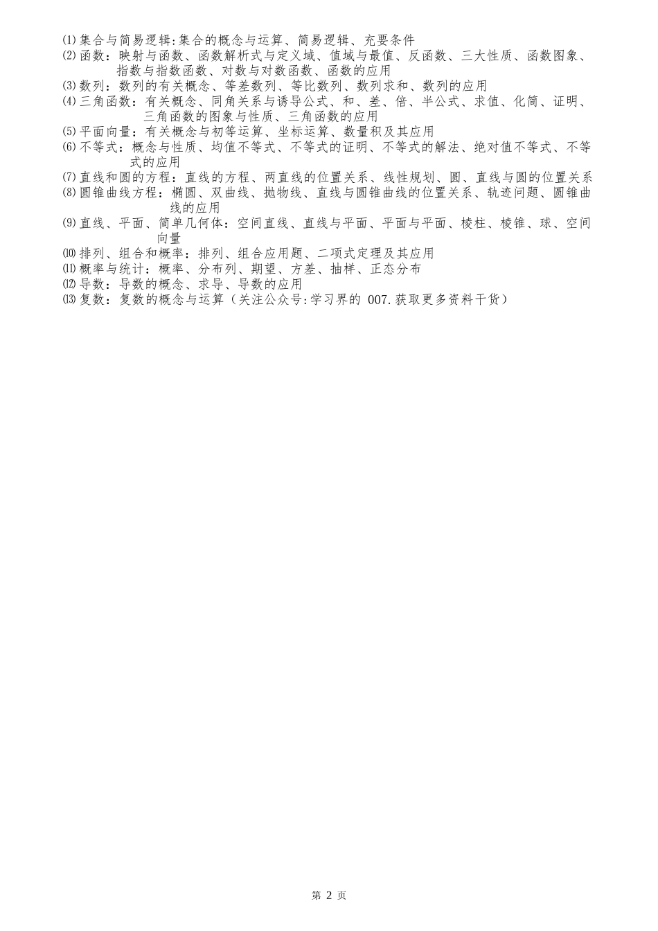高中数学知识点清单（全）_第2页