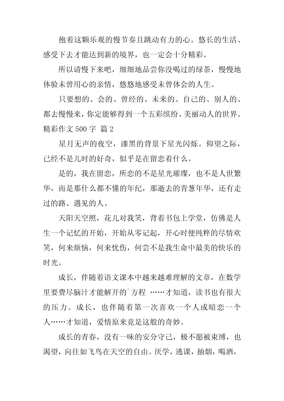 2024年精彩作文500字合集七 _第2页