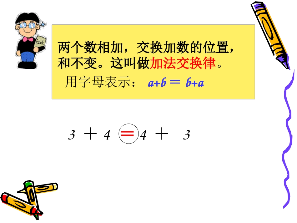 小学数学2011版本小学四年级加法运算定律的应用.ppt_第3页