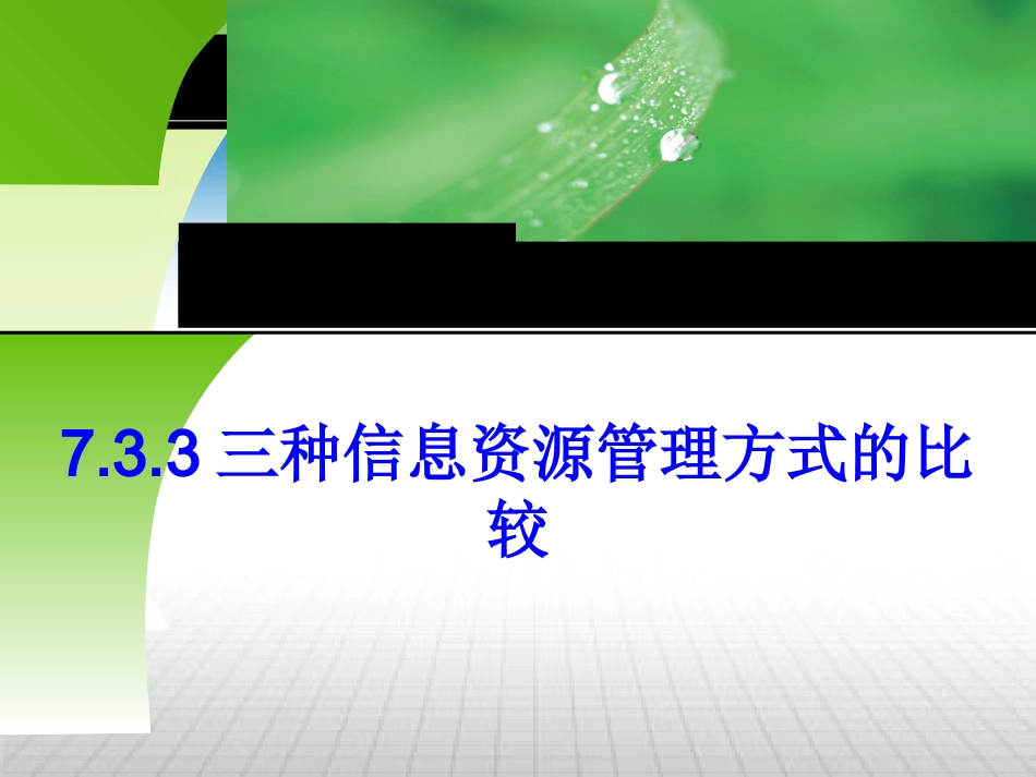 7.3.3三种信息资源管理方式的比较_第1页