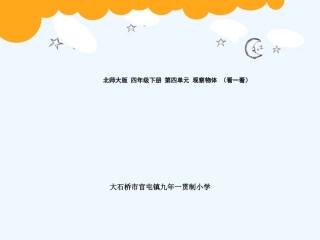 小学数学北师大2011课标版四年级观察物体-看一看