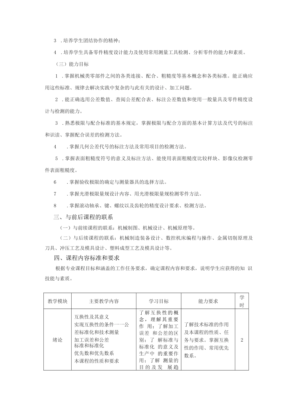 互换性与技术测量课程标准_第2页