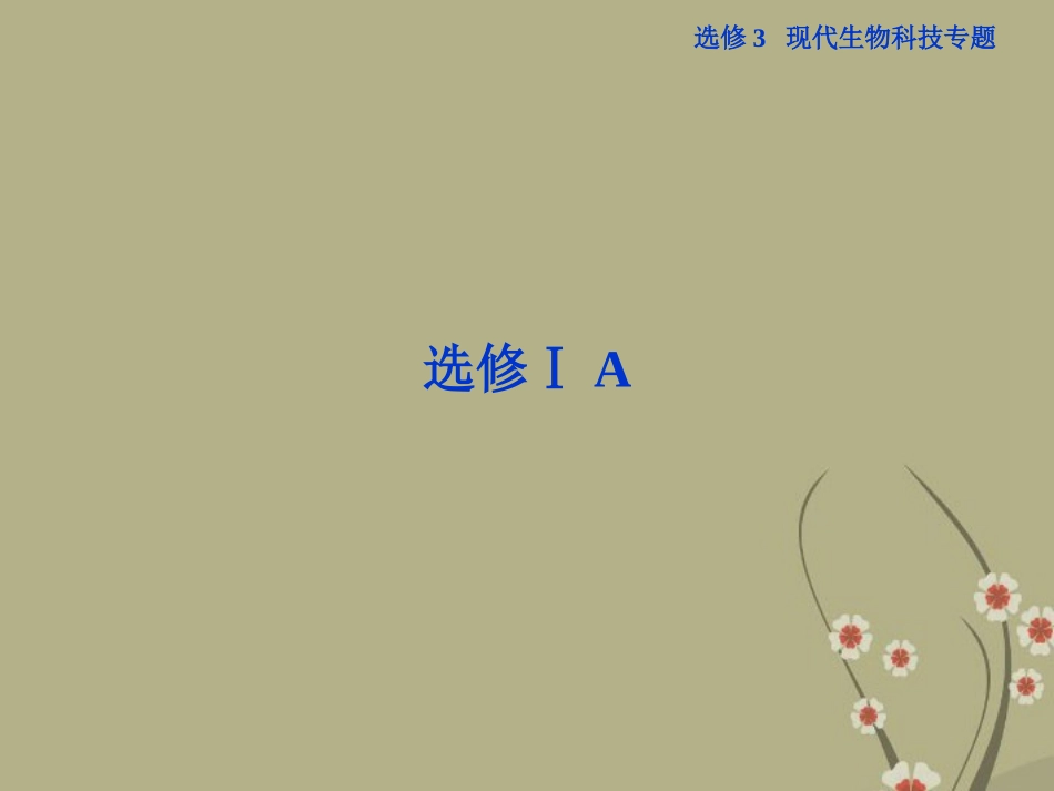 2013届高考生物一轮复习-第33讲-基因工程课件-浙科版_第1页