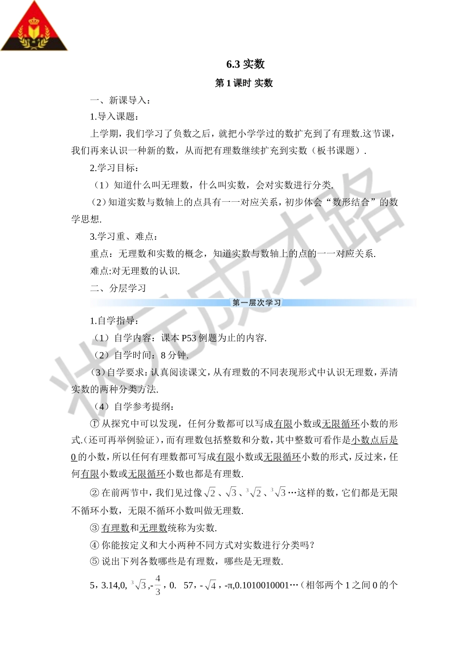 实数的概念-练习题_第1页