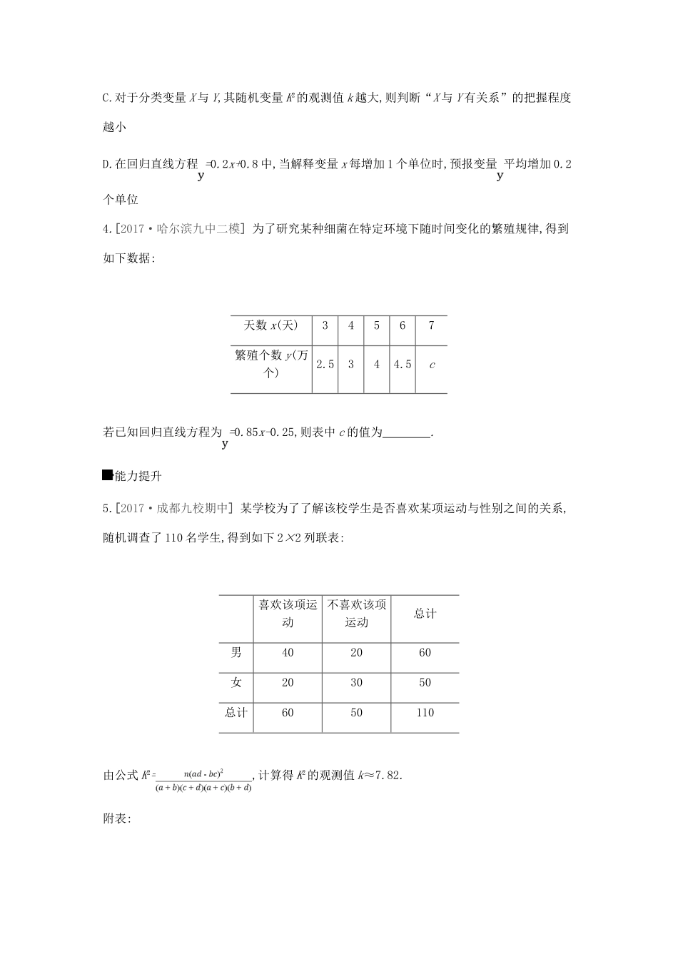 高考数学总复习 课时作业（六十六）第66讲 变量间的相关关系、统计案例 理-人教版高三全册数学试题_第2页