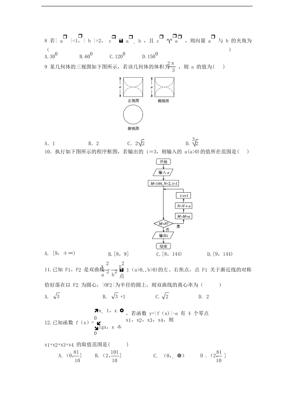 湖南省湘东五校高二数学下学期期末联考试题 理-人教版高二全册数学试题_第2页