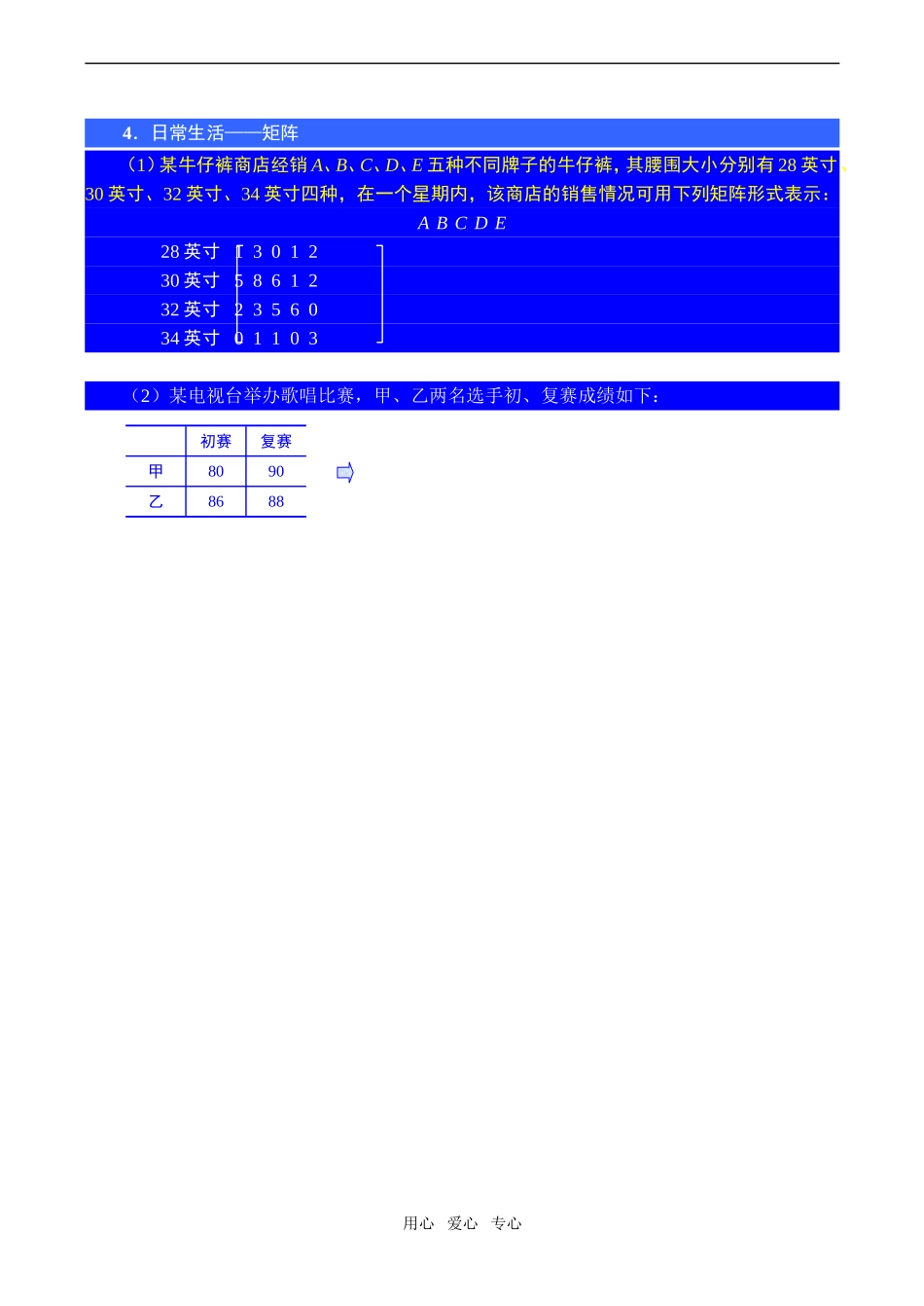 高二数学第二学期选修 矩阵的概念_第2页