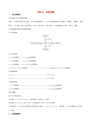 （山东专用）高考数学一轮复习 专题10 函数图像（含解析）-人教版高三全册数学试题