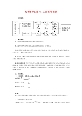 高考数学总复习：三角恒等变换1