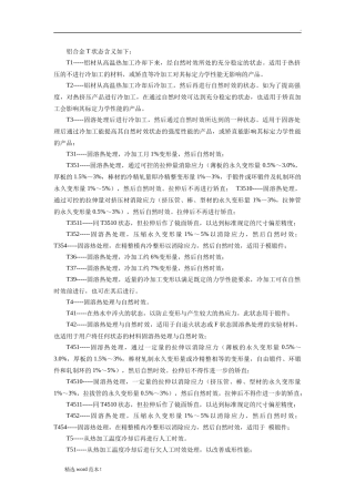 铝合金热处理状态定义