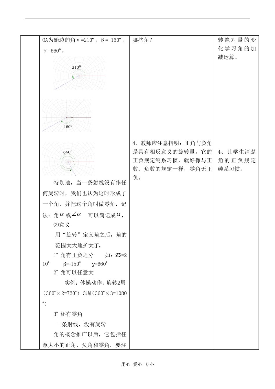 高二数学新人教B版必修4  1.1.1《角的概念的推广》1_第3页