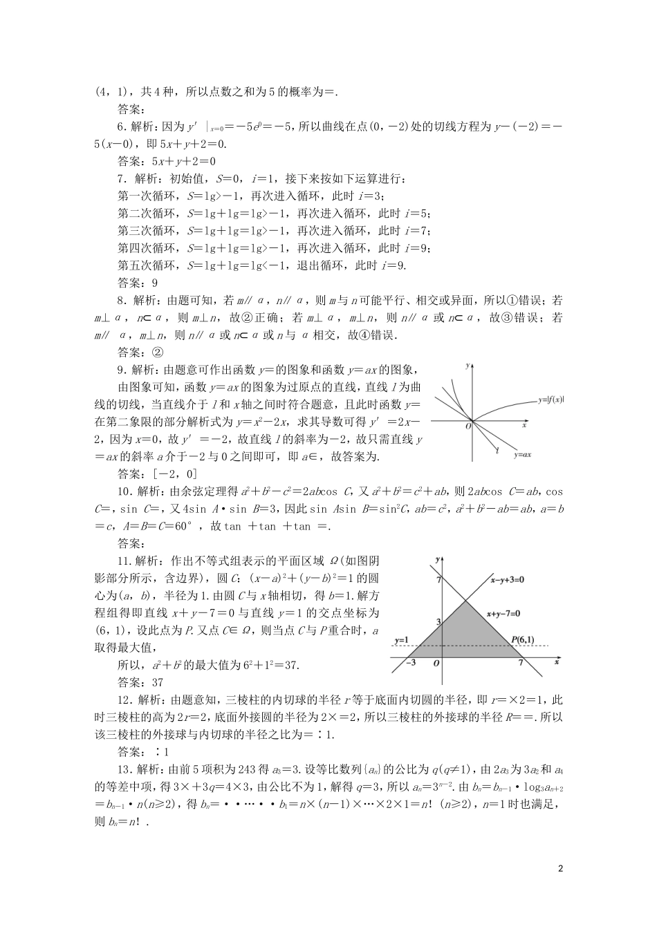 （江苏专用）高考数学三轮复习 小题分层练（一）本科闯关练（1） 文 苏教版-苏教版高三全册数学试题_第2页