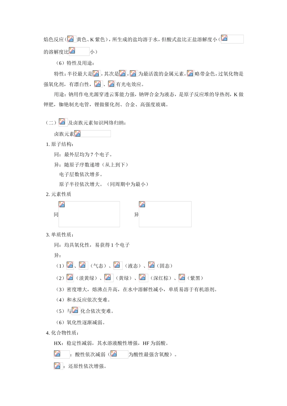 高一化学碱金属、卤族元素知识归纳及题型例析人教版知识精讲_第3页