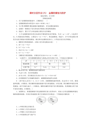 高中化学 课时分层作业6 金属的腐蚀与防护（含解析）苏教版选修4-苏教版高二选修4化学试题