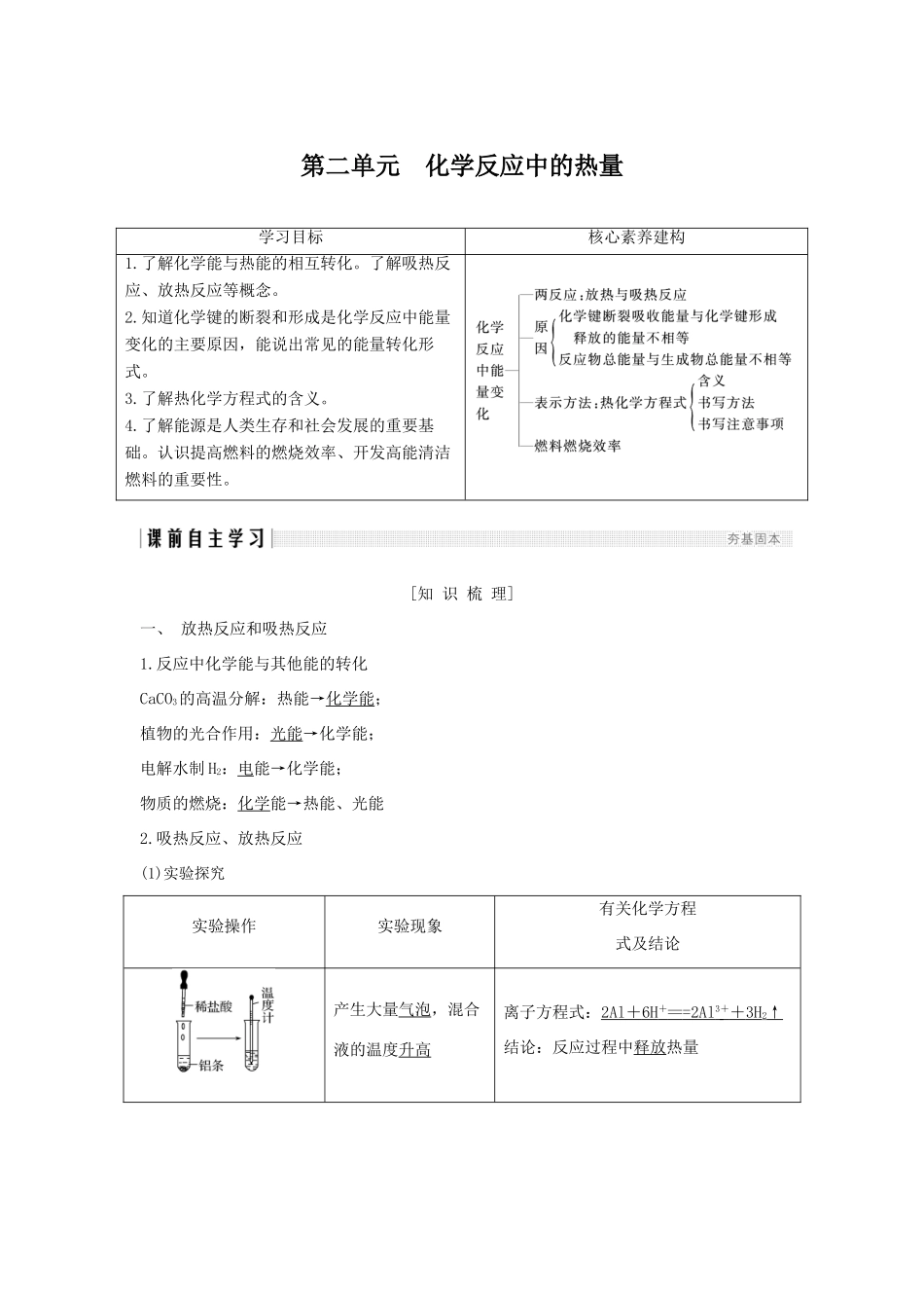 高中化学 专题2 化学反应与能量转化 第二单元 化学反应中的热量讲义素养练（含解析）苏教版必修2-苏教版高一必修2化学试题_第1页