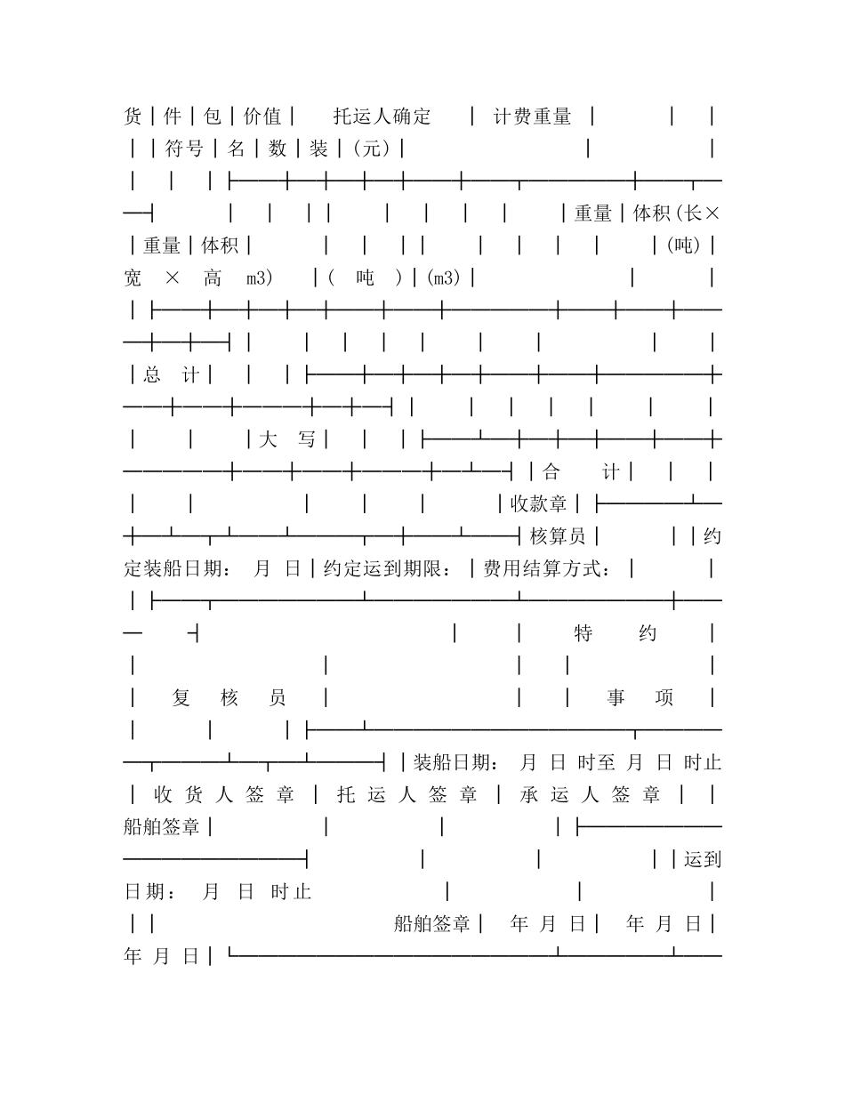 水水联运货物运单 _第2页