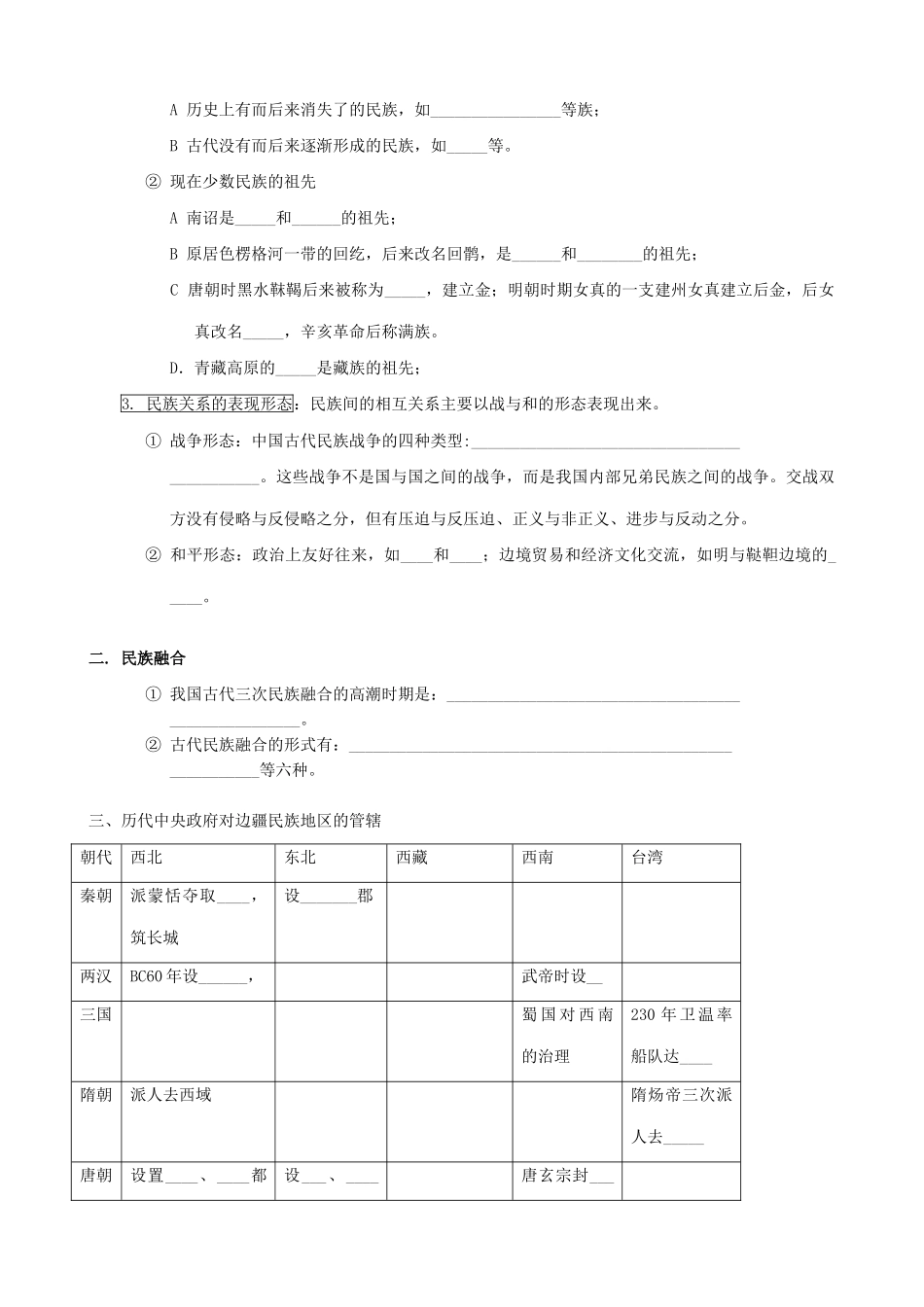 高考历史复习考点4 民族团结和友好交往为主流的民族关系_第2页