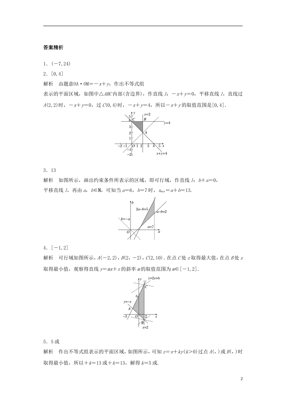 （江苏专用）高考数学专题复习 专题7 不等式 第44练 简单的线性规划问题练习 文-人教版高三全册数学试题_第2页