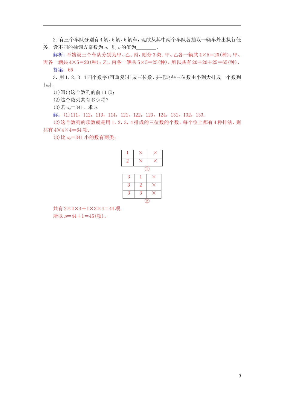 高中数学 第一章 计数原理 1.1 分类加法计数原理与分步乘法计数原理 第1课时 分类加法计数原理与分步乘法计数原理高效演练 新人教A版选修2-3-新人教A版高二选修2-3数学试题_第3页