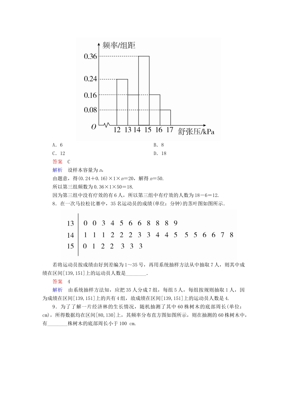 高考数学异构异模复习 第十一章 概率与统计 11.2.1 抽样方法与总体分布的估计撬题 文-人教版高三全册数学试题_第3页